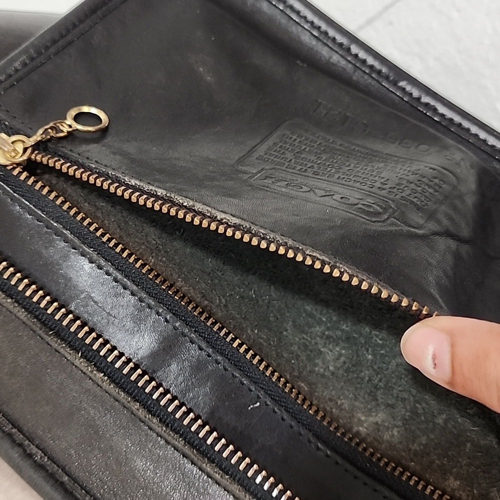 Vintage Coach Crossbody Hand Bag Elegant Black Leather Shoulder Bag - Picture 7 of 13